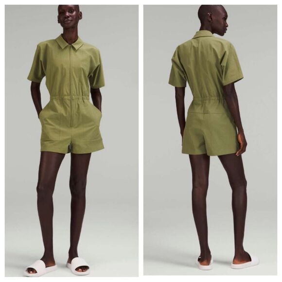 Lululemon lab zip-front collared romper size 10 - Picture 1 of 12